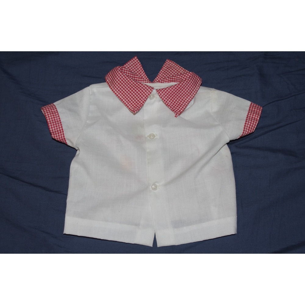 Embroidered‎ Vintage Baby Dress Going to Grandma's 0-3 mos Gingham Rickrack EUC - Picture 3 of 4
